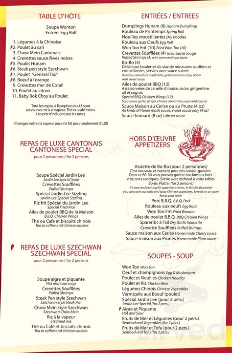 restaurant jardin lee menu